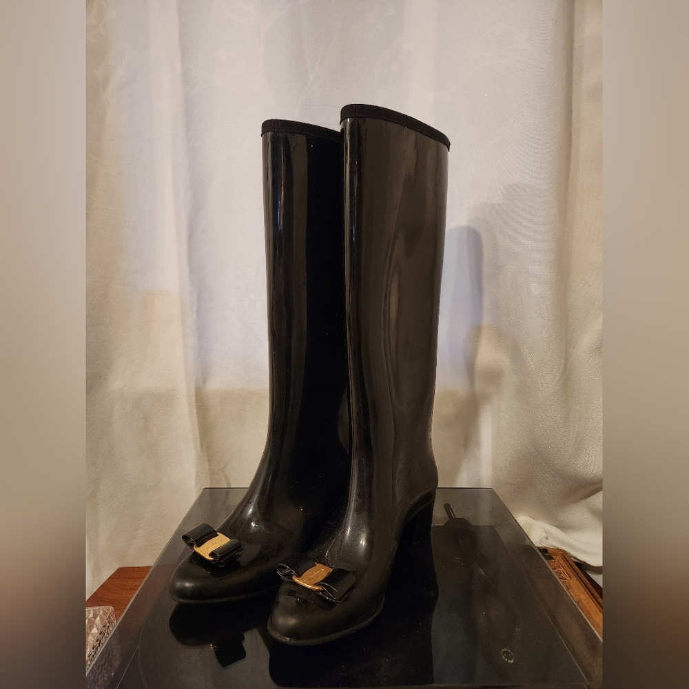 Salvatore Ferragamo Black Knee-High Boots